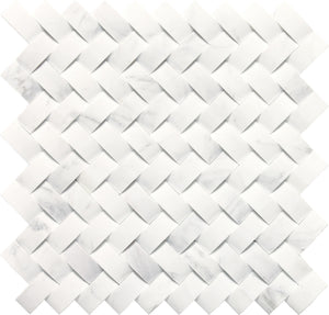 Daltile Stone a la Mod Contempo White Basketweave 1 1/2x3/4 Straight Edge Honed Mosaic Natural Stone Tile