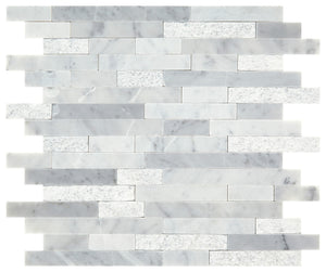 Daltile Minute Mosaix Carrara White Random Linear Straight Edge Mix Mosaic Natural Stone Tile