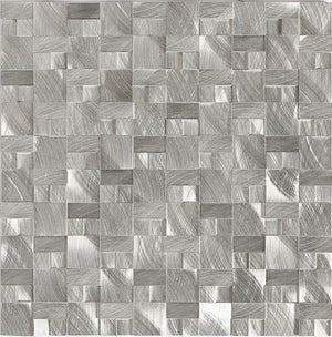 Daltile Structure Steel 3D Block 1x1 Satin Mosaic Tile