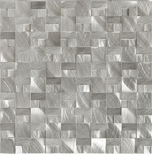 Daltile Structure Steel 3D Block 1x1 Satin Mosaic Tile