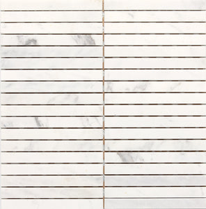 Daltile Stone a la Mod Contempo White Linear 1/2x6 Straight Edge Polished Mosaic Natural Stone Tile