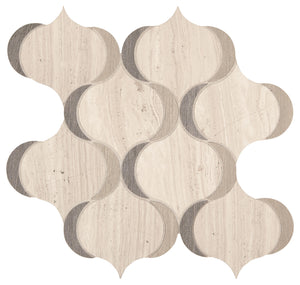 Marazzi Castellina Stone Mosaics Gray And Fawn Modern Arabesque Straight Edge Honed Mosaic Natural Stone Tile