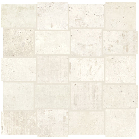 American Olean Union Platinum White Modern Weave 2x3 Matte Mosaic Tile