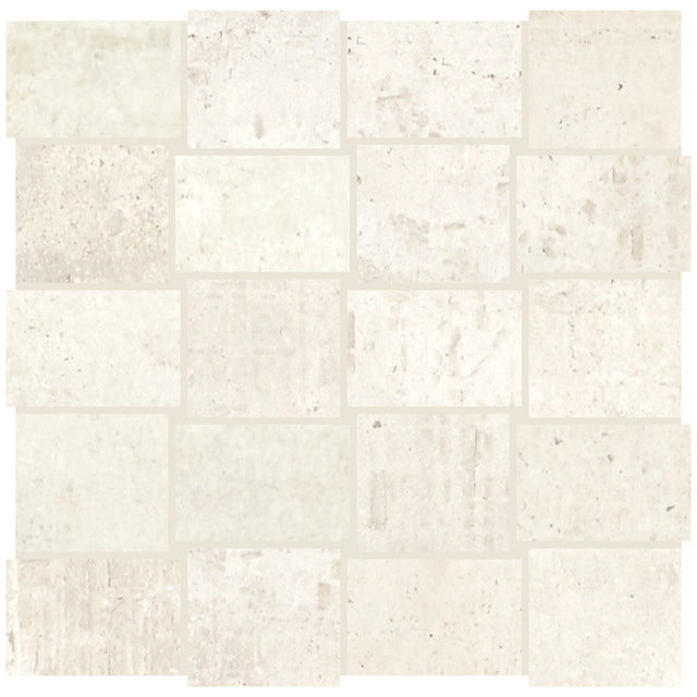 American Olean Union Platinum White Modern Weave 2x3 Matte Mosaic Tile
