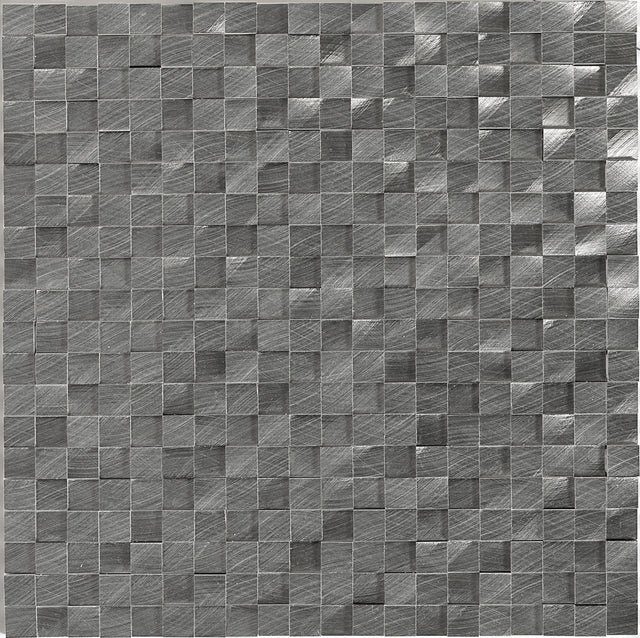 Daltile Structure Gunmetal 3D Cube 1/2x1/2 Satin Mosaic Tile