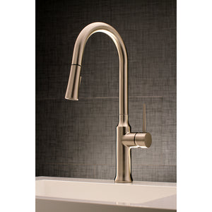 Gourmetier LS2728NYL New York Single-Handle Pull-Down Kitchen Faucet, Brushed Nickel