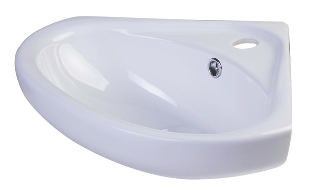 ALFI brand AB109  18" White Corner Porcelain Wall Mounted Bath Sink