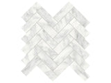 Anatolia Tile 1.25X4 Cromo Bianco Herringbone Honed Marble Mosaic 5001-0285-0 * 1 Sheet = .89 Sqft * Cromo Bianco Herringbone - premium natural stone mosaic tile from Anatolia Tile, available at PoshHaus showroom in Keene, NH
