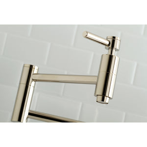 Kingston Brass KS8106DL Concord Wall Mount Pot Filler Kitchen Faucet, Polished Nickel