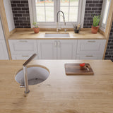 White 27" x 18" Fireclay Undermount / Drop In Firelcay Kitchen Sink