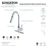 Gourmetier LS8628DL Concord Single-Handle Pull-Down Kitchen Faucet, Brushed Nickel