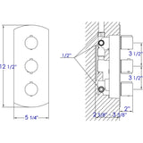 ALFI brand AB4001-BN Brushed Nickel Concealed 3-Way Thermostatic Valve Shower Mixer Round Knobs