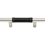 Atlas Homewares Zanzibar Black Leather Pull 3 Inch (c-c) Polished Chrome