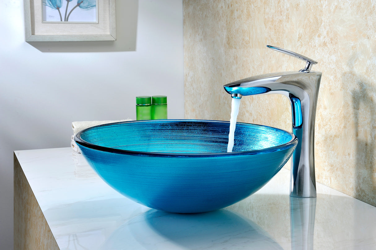 ANZZI LS-AZ045 Enti Series Deco-Glass Vessel Sink in Lustrous Blue