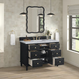 Lorelai 48" Single Vanity, Black Onyx w/ 3 CM Carrara White Marble Top