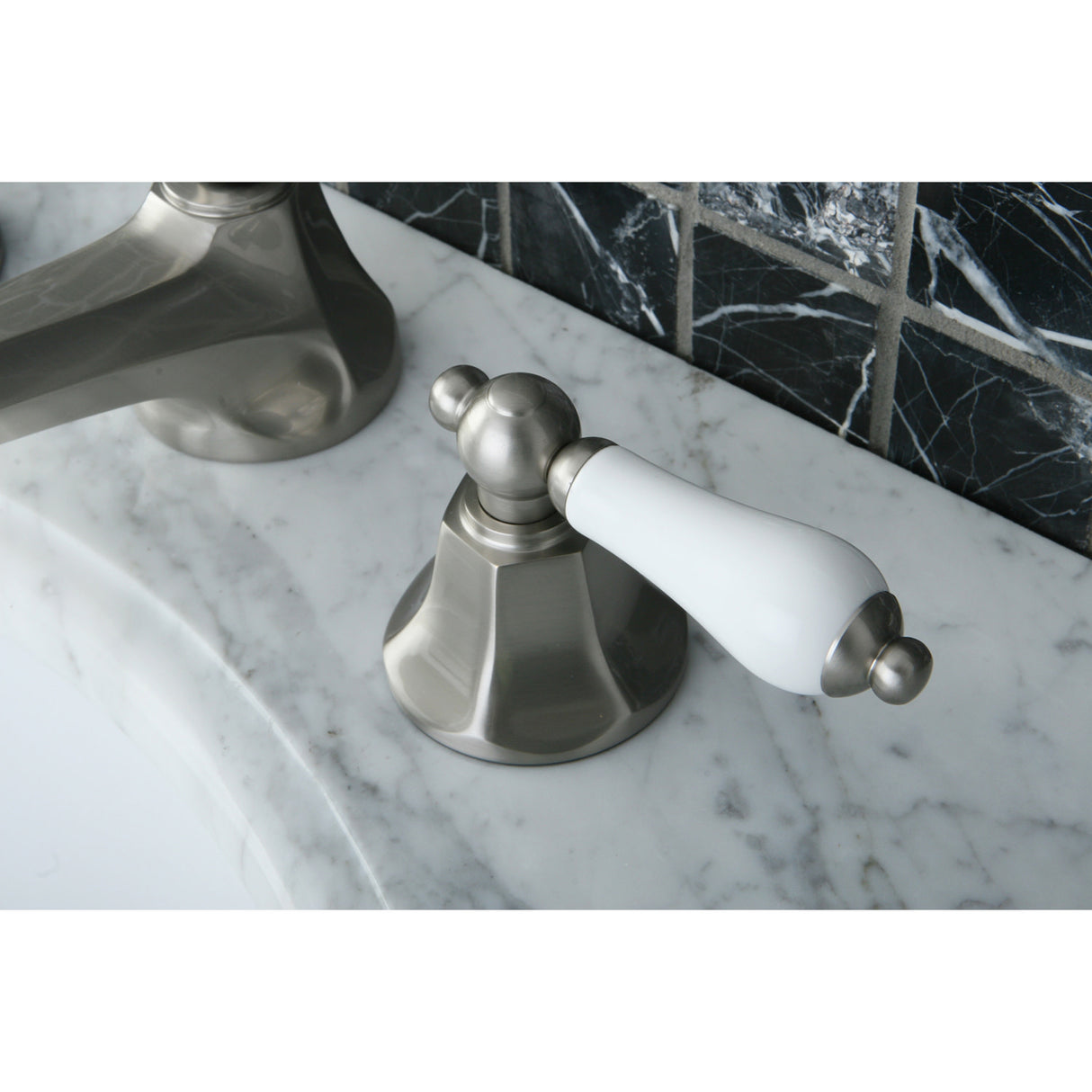 Kingston Brass KS4468PL 8 in. Widespread Bathroom Faucet, Brushed Nickel