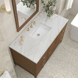 Myrrin 48" Single Vanity, Mid Century Walnut w/ 3 CM Ethereal Noctis Silestone Top