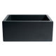 24" Black Matte Reversible Smooth / Fluted Single Bowl Fireclay Farm Sink