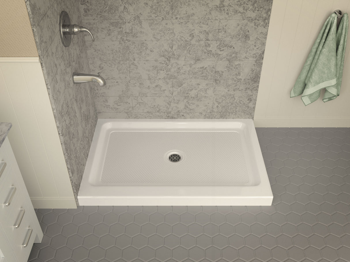 ANZZI SB-AZ022R Vail 36 x 48  in. Double Threshold Shower Base in White