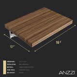 ANZZI AC-AZ8209 Shoren 16.93 in. Teak Wall Mounted Folding Shower Seat