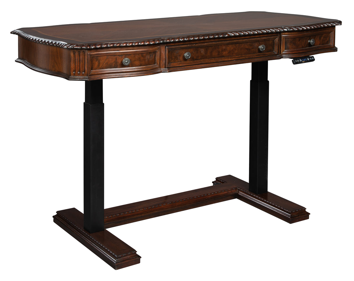 Hekman 28499 Old World Walnut Burl 60in. x 30in. x 29.5in. Adjustable Height Desk