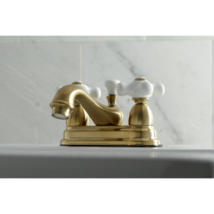 Kingston Brass KS3607PX 4 in. Center Bathroom Faucet, Brushed Brass