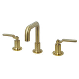 Kingston Brass KS142KLBB Whitaker Widespread Bathroom Faucet with Push Pop-Up, Brushed Brass