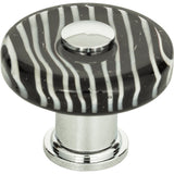 Atlas Homewares Zebra Glass Round Knob 1 1/2 Inch Polished Chrome