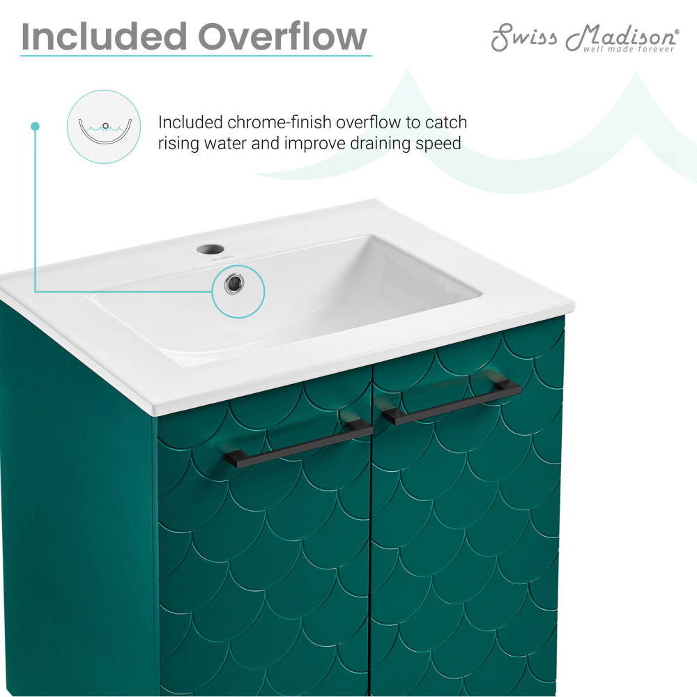 Annecy 24" Bathroom Vanity in Barracuda Teal