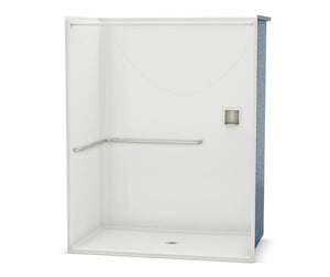 MAAX 106041-000-002-101 OPS-6036 - ADA L-Bar AcrylX Alcove Center Drain One-Piece Shower in White