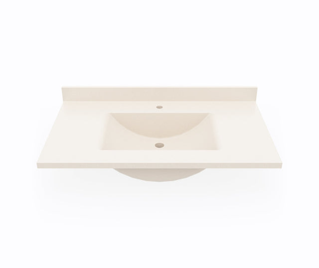 Swanstone CV1B2237 Contour 22 x 37 Single Bowl Vanity Top in Tahiti White CV02237.011