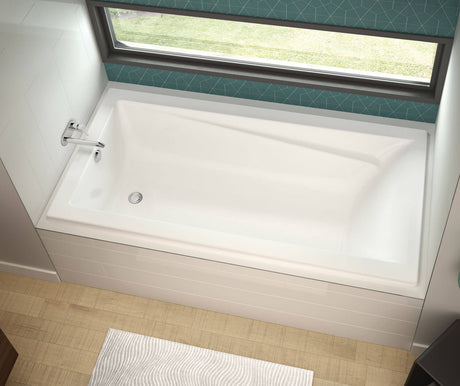 MAAX 106181-097-001 Exhibit 7236 Acrylic Drop-in End Drain Combined Whirlpool & Aeroeffect Bathtub in White