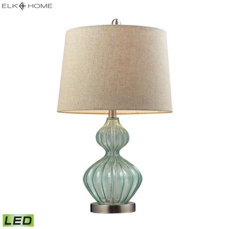Elk D141-LED Smoked Glass 25'' High 1-Light Table Lamp - Light Green