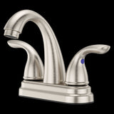 Pfirst Series 2-Handle 4" Centerset Bathroom Faucet in Brushed Nickel