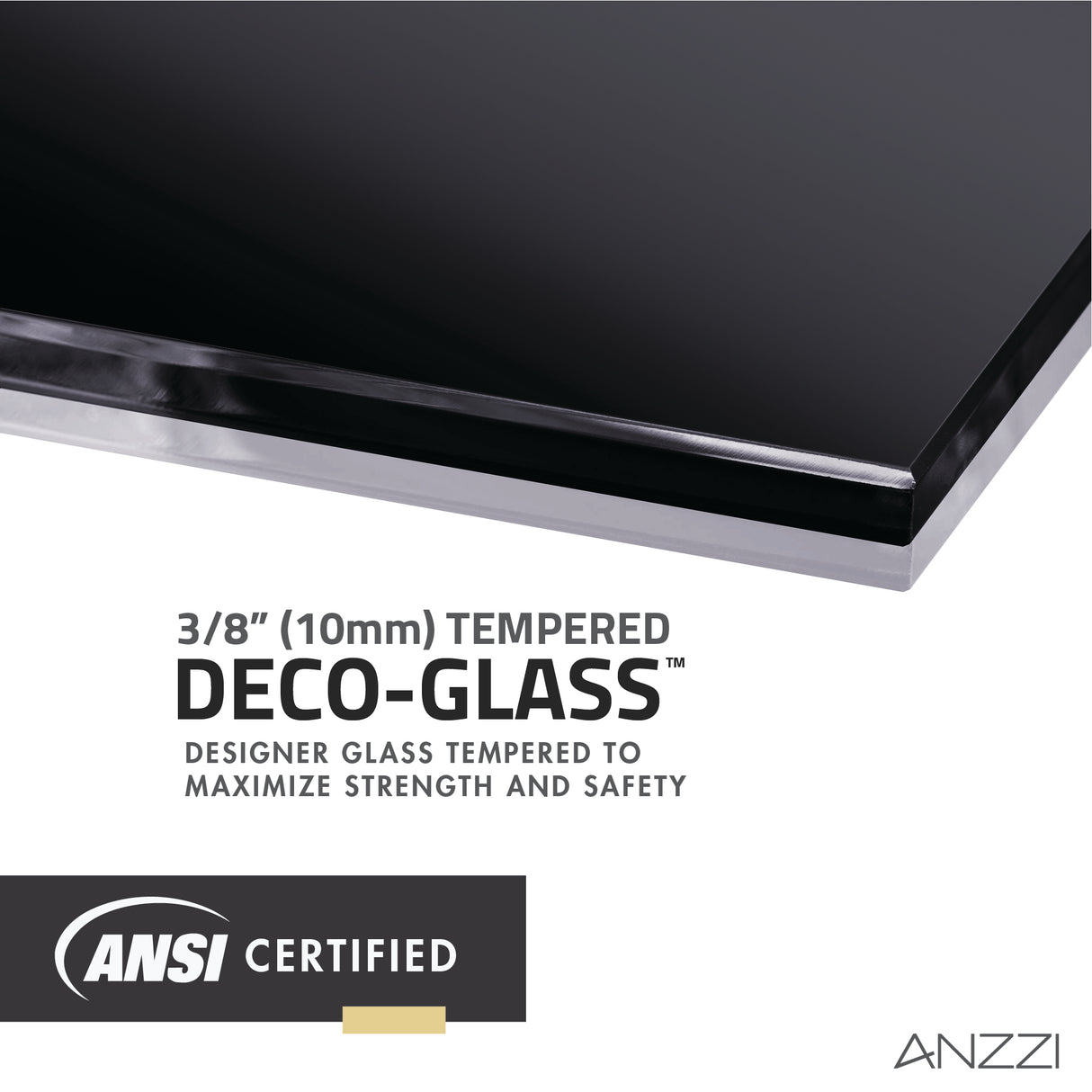 ANZZI SD-AZFL06001MBT Veil Series 74 in. by 34 in. Framed Tinted Glass Shower Screen in Matte Black