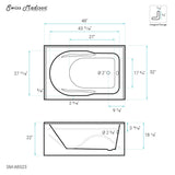 Ivy 48'' x 32" Bathtub with Apron Right Hand Drain in White