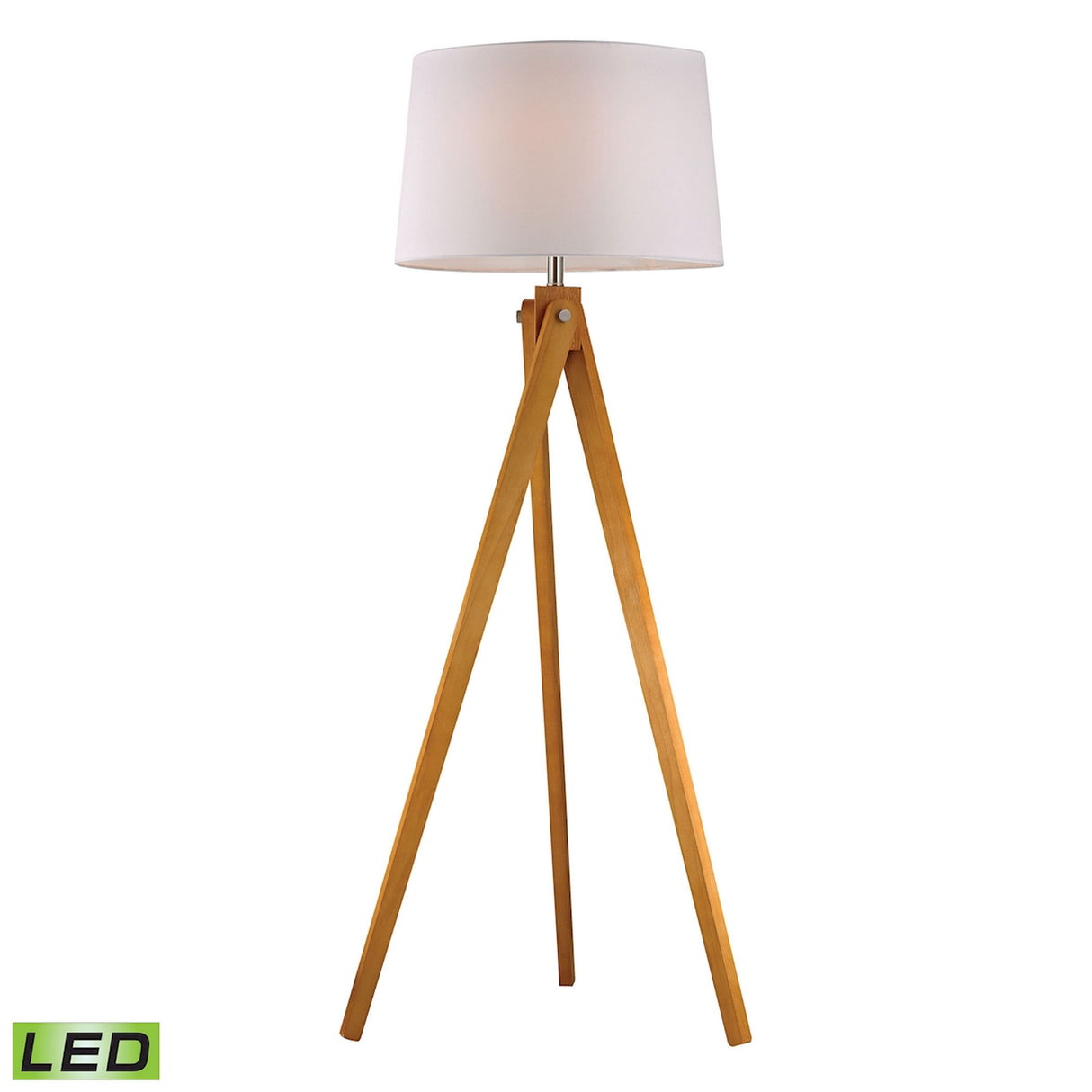 Elk D2469-LED Wooden Tripod 63'' High 1-Light Floor Lamp - Natural
