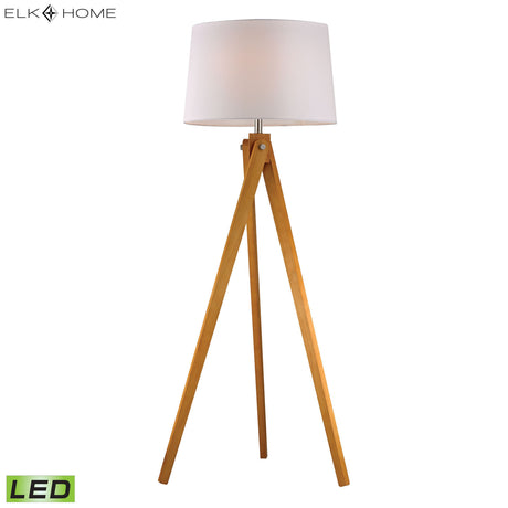 Elk D2469-LED Wooden Tripod 63'' High 1-Light Floor Lamp - Natural