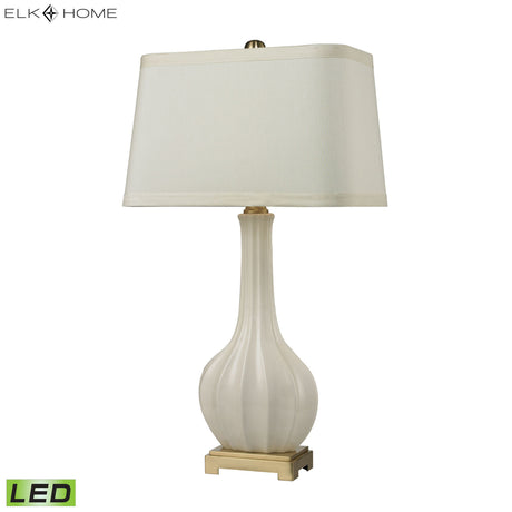 Elk D2596-LED Fluted Ceramic 34'' High 1-Light Table Lamp - White