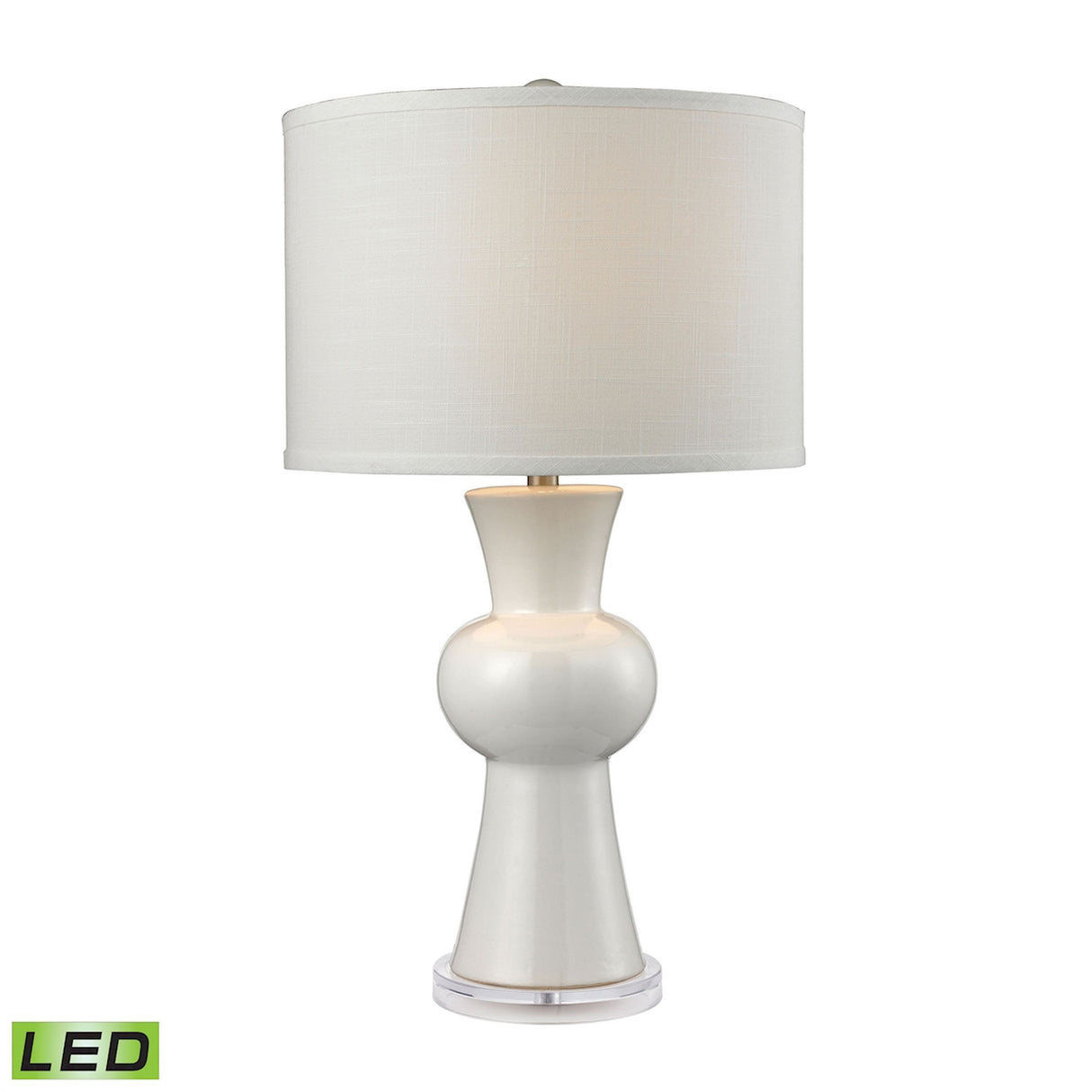 Elk D2618-LED White Ceramic 28'' High 1-Light Table Lamp - Gloss White
