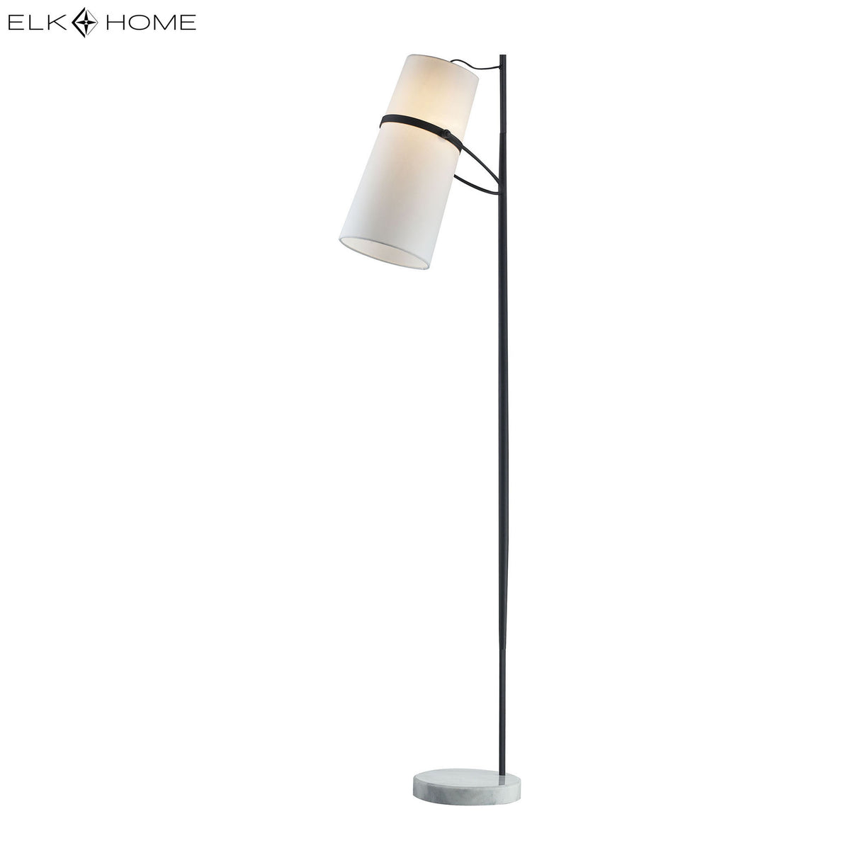 Elk D2730 Banded Shade 70'' High 1-Light Floor Lamp - Matte Black
