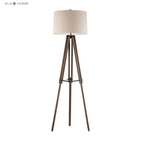 Elk D2817 Wooden Brace 62'' High 1-Light Floor Lamp - Black