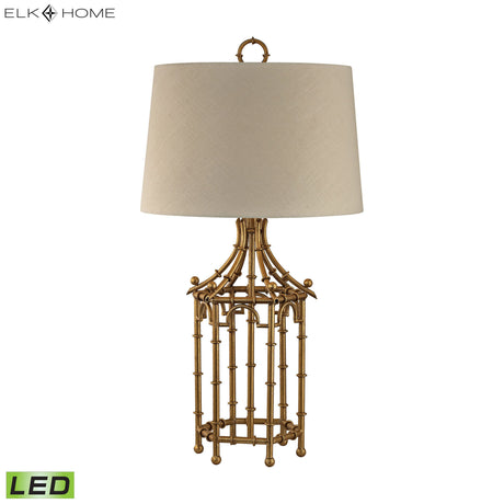 Elk D2864-LED Bamboo Birdcage 32.25'' High 1-Light Table Lamp - Gold Leaf