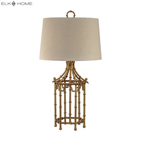 Elk D2864 Bamboo Birdcage 32.25'' High 1-Light Table Lamp - Gold Leaf