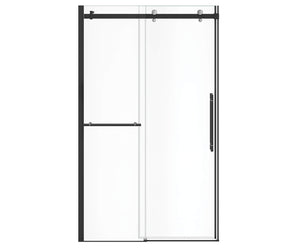 MAAX 138465-900-360-000 Vela 44 ½-47 x 78 ¾ in. 8mm Sliding Shower Door with Towel Bar for Alcove Installation with Clear glass in Matte Black and Chrome