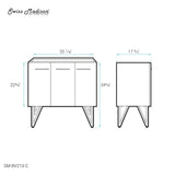 Annecy 36" Bathroom Vanity in White - Cabinet Only