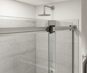 MAAX 136955-810-289-000 Duel Alto 56-59 X 78 in. 8mm Bypass Shower Door for Alcove Installation with GlassShield® glass in Brushed Nickel & Matte Black