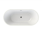 MAAX 106385-000-001-000 Louie 6731 Acrylic Freestanding Center Drain Bathtub in White with White Skirt