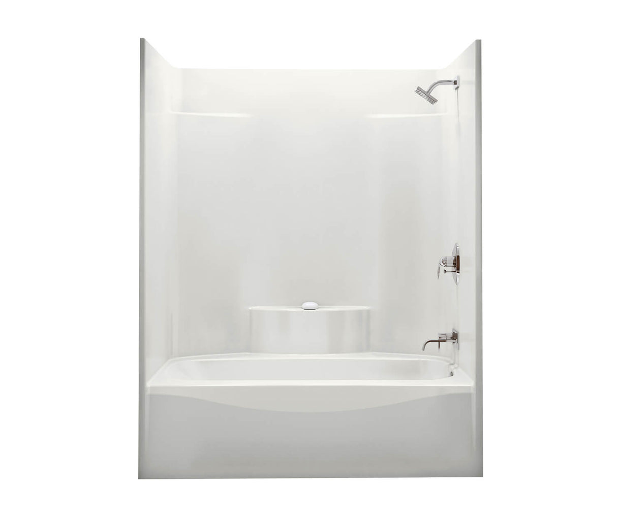 Aker TS-3660 AcrylX Alcove Right-Hand Drain One-Piece Tub Shower in White