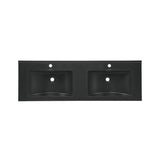 48" Ceramic Vanity Top in Matte Balck with Double Basin